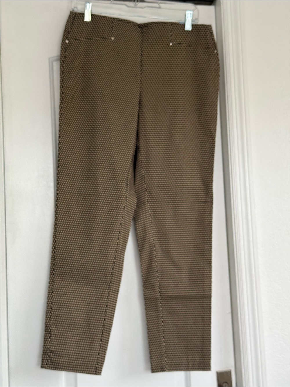 Rafaella Brown Micro-Check Men's Dress Pants